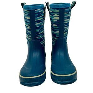 Lands End Children's Size 4 Blue Geometric Waterproof Rain and Snow Boots